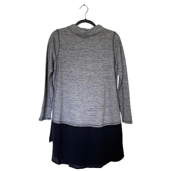SOFT SURROUNDINGS York Tiered Pullover Sweater Gray Black Chiffon Size Medium - Picture 3 of 8